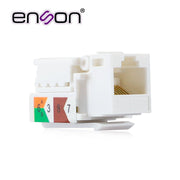 CONECTOR JACK ENSON ENS-JTL5WH CAT5E COLOR BLANCO A 90 GRADOS PONCHADO FACIL SIN PINZAS Y CUBREPOLVO-Canalizacion-ENSON-Bsai Seguridad & Controles