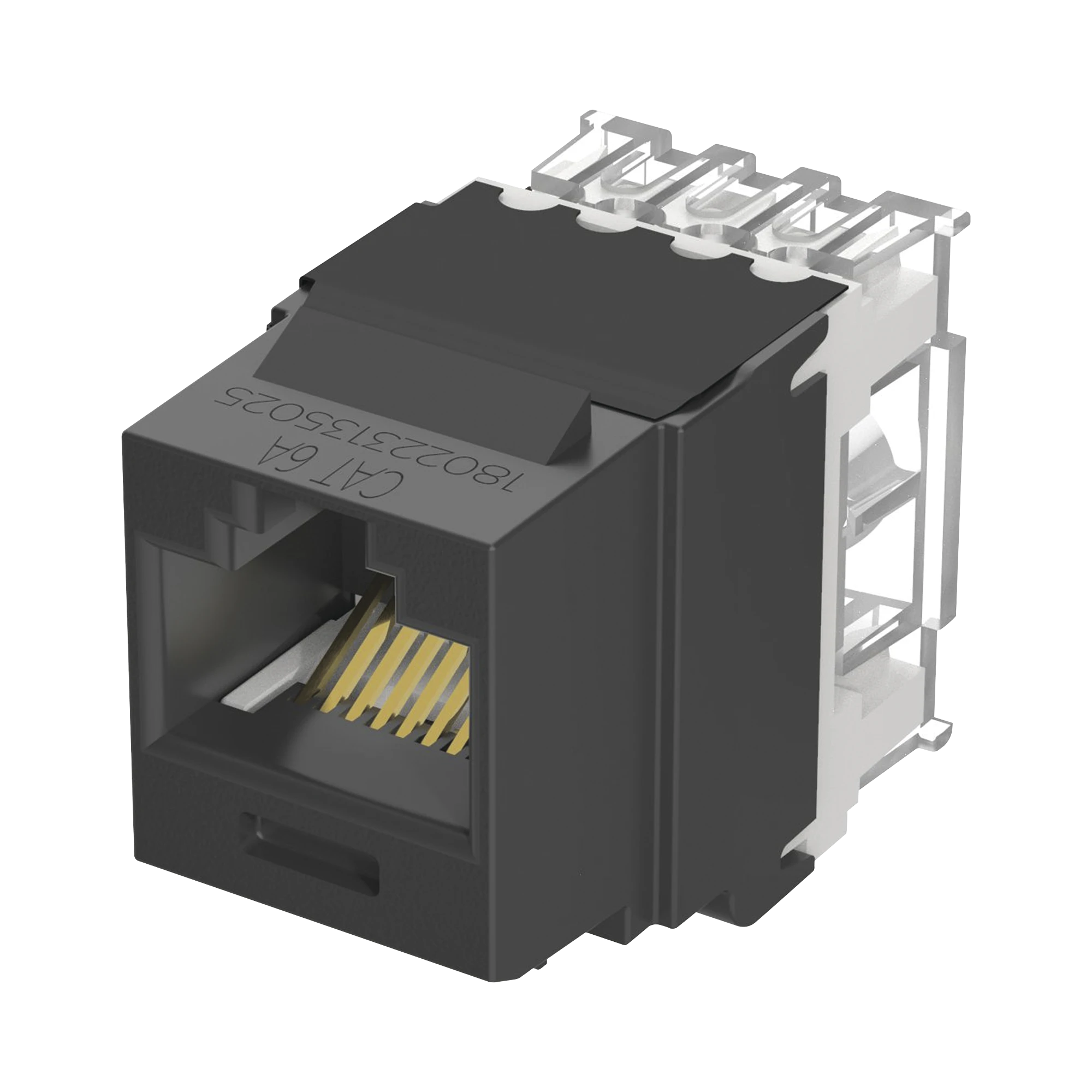 CONECTOR JACK ESTILO 110 (DE IMPACTO), TIPO KEYSTONE, CATEGORÍA 6A, DE 8 POSICIONES Y 8 CABLES, COLOR NEGRO-Jacks / Plugs-PANDUIT-Bsai Seguridad & Controles