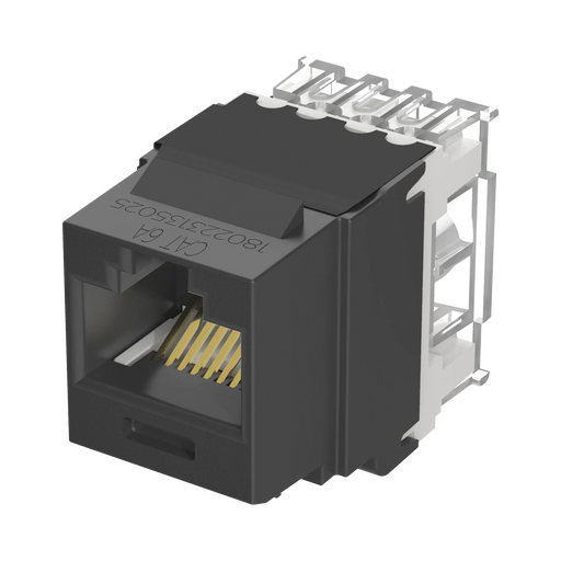 CONECTOR JACK ESTILO 110 (DE IMPACTO), TIPO KEYSTONE, CATEGORÍA 6A, DE 8 POSICIONES Y 8 CABLES, COLOR NEGRO-Jacks / Plugs-PANDUIT-NK6X88MBL-Bsai Seguridad & Controles