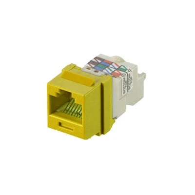 CONECTOR JACK ESTILO TP, TIPO KEYSTONE, CATEGORÍA 6, DE 8 POSICIONES Y 8 CABLES, COLOR AMARILLO-Cableado-PANDUIT-Bsai Seguridad & Controles