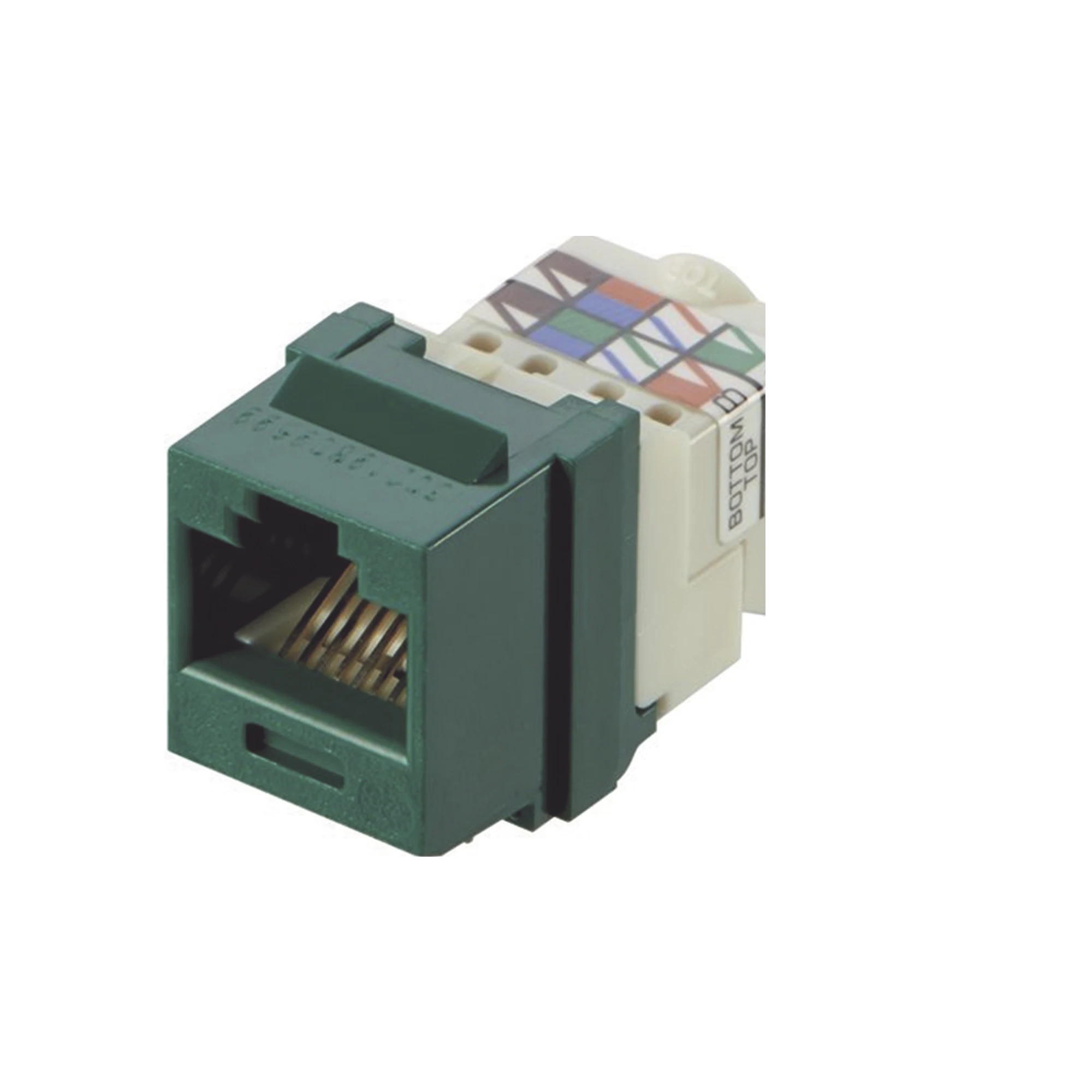 CONECTOR JACK ESTILO TP, TIPO KEYSTONE, CATEGORÍA 6, DE 8 POSICIONES Y 8 CABLES, COLOR VERDE-Cableado-PANDUIT-Bsai Seguridad & Controles