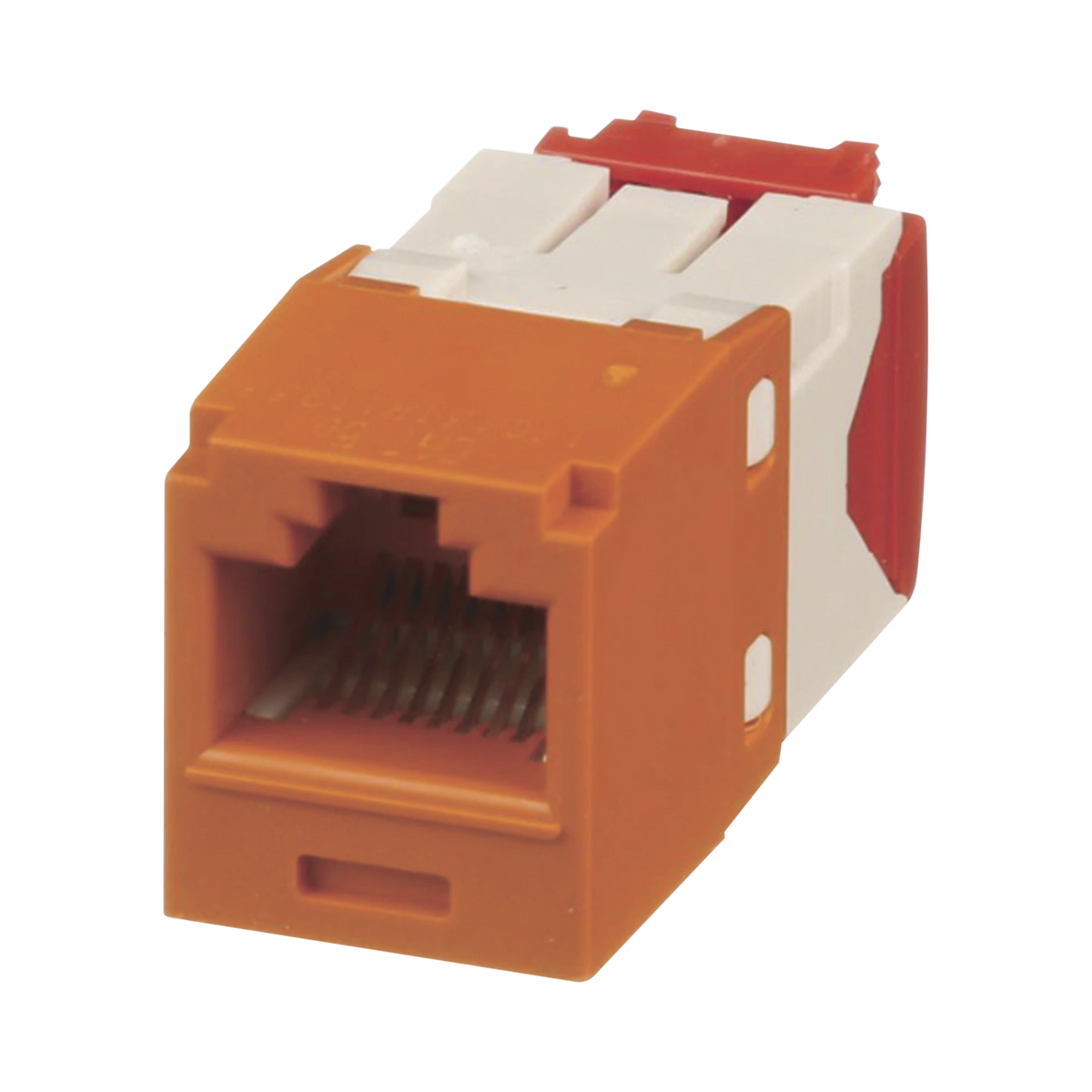 CONECTOR JACK RJ45 ESTILO TG, MINI-COM, CATEGORÍA 5E, DE 8 POSICIONES Y 8 CABLES, COLOR NARANJA-Cables y Conectores-PANDUIT-CJ5E88TGOR-Bsai Seguridad & Controles