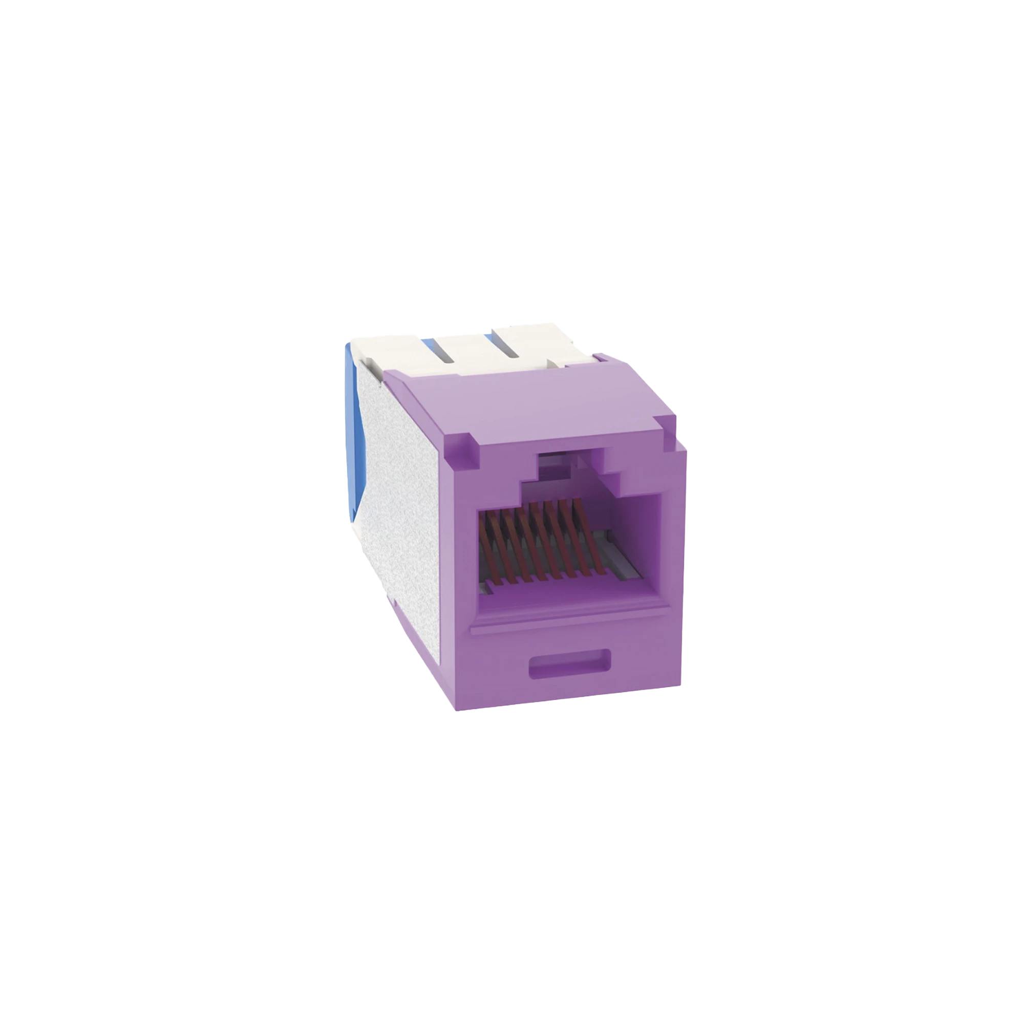 CONECTOR JACK RJ45 ESTILO TG, MINI-COM, CATEGORÍA 6A, DE 8 POSICIONES Y 8 CABLES, COLOR VIOLETA-Cableado de Cobre-PANDUIT-Bsai Seguridad & Controles