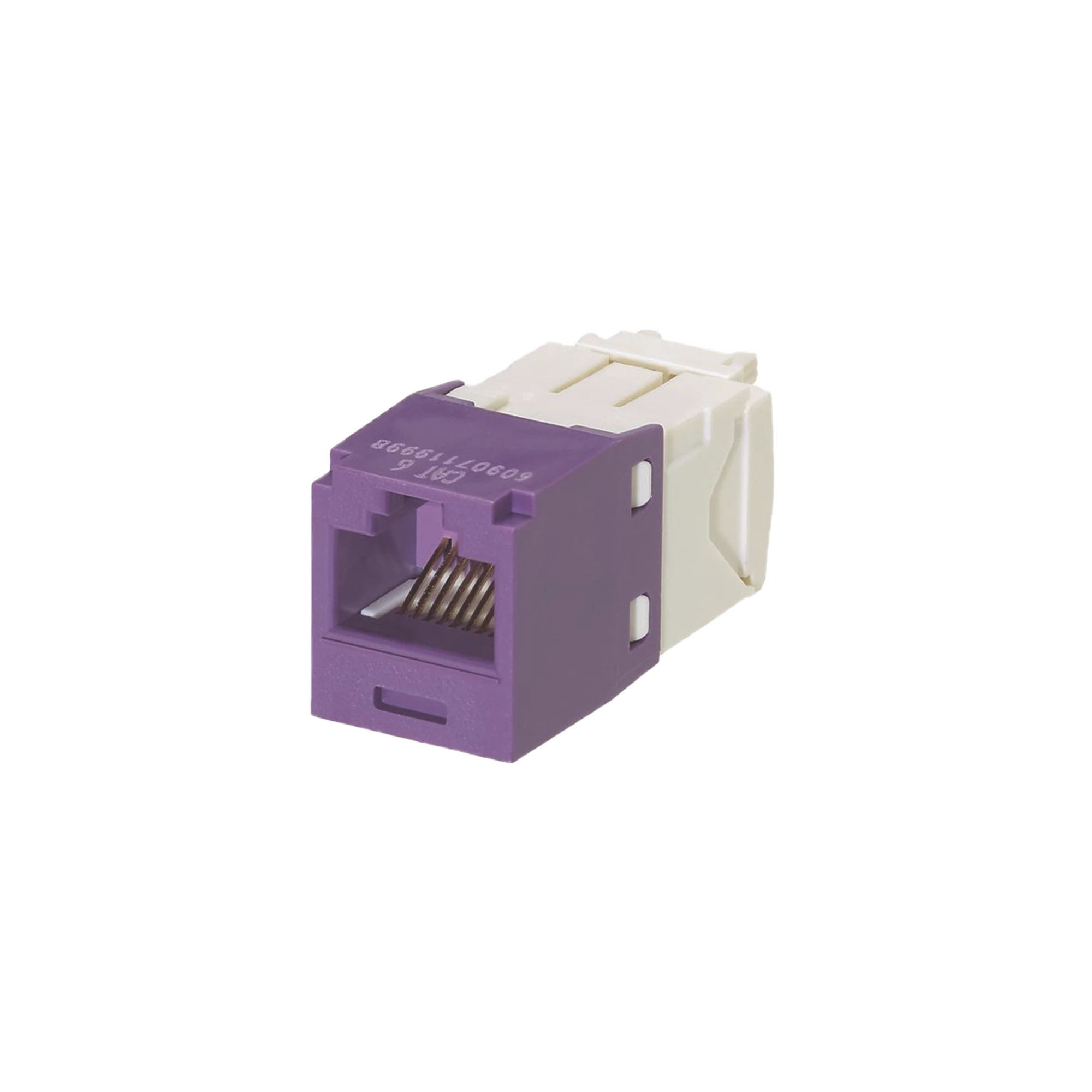 CONECTOR JACK RJ45 ESTILO TG, MINI-COM, CATEGORÍA 6, DE 8 POSICIONES Y 8 CABLES, COLOR VIOLETA-Cableado-PANDUIT-Bsai Seguridad & Controles