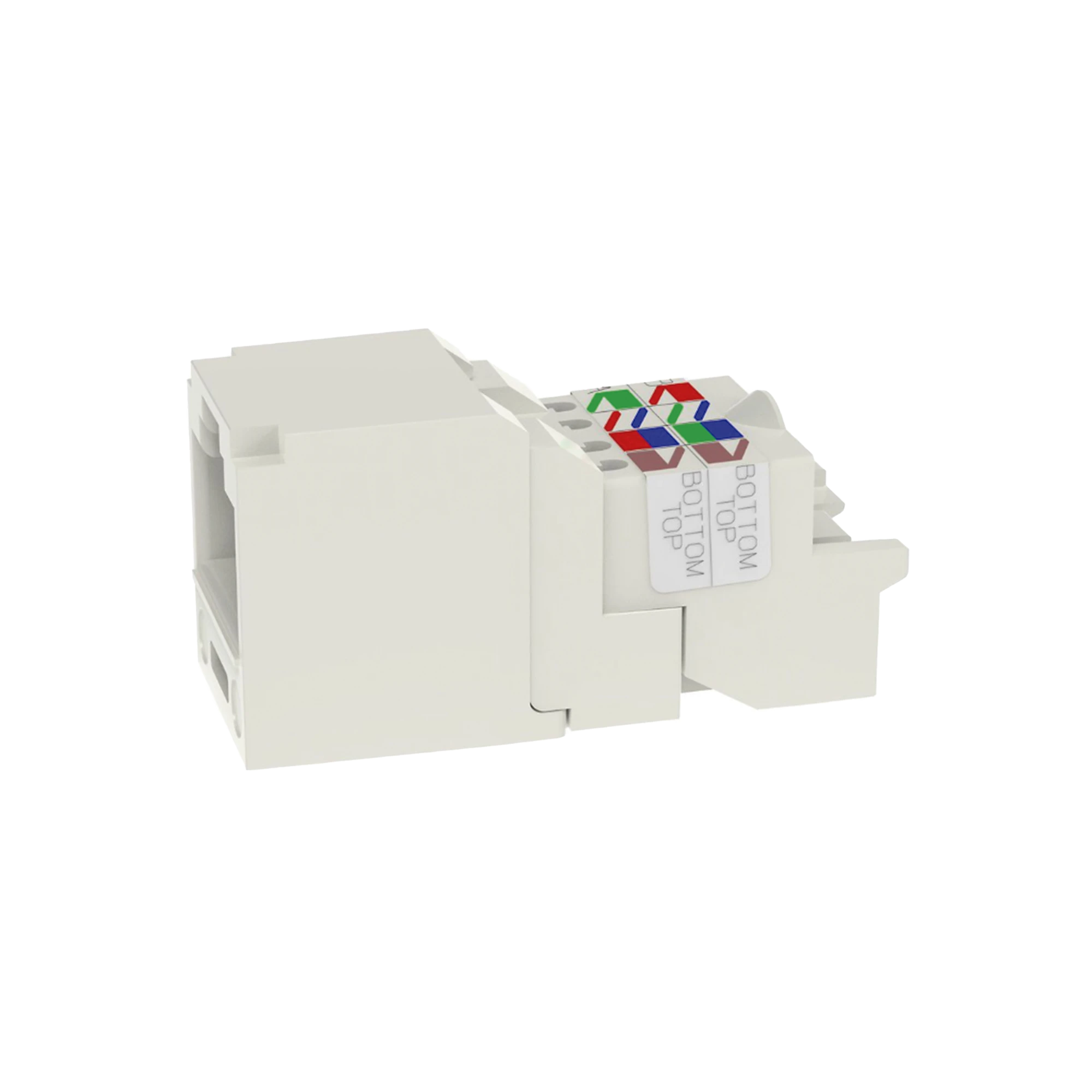 CONECTOR JACK RJ45 ESTILO TP, MINI-COM, CATEGORÍA 6, DE 8 POSICIONES Y 8 CABLES, COLOR BLANCO MATE-Cables y Conectores-PANDUIT-Bsai Seguridad & Controles