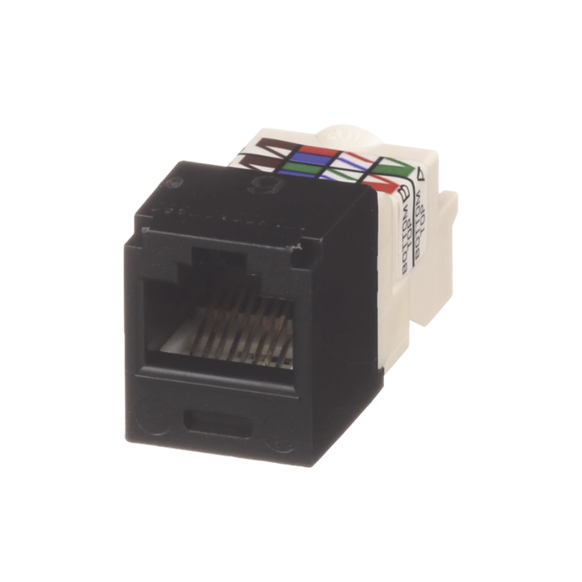 CONECTOR JACK RJ45 ESTILO TP, MINI-COM, CATEGORÍA 6, DE 8 POSICIONES Y 8 CABLES, COLOR NEGRO-Cableado-PANDUIT-Bsai Seguridad & Controles