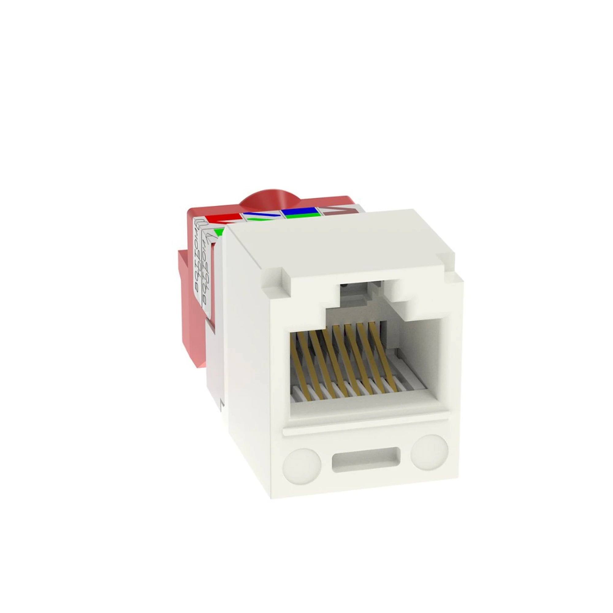 CONECTOR JACK RJ45 ESTILO T, MINI-COM, CATEGORÍA 5E, DE 8 POSICIONES Y 8 CABLES, COLOR BLANCO MATE-Cableado-PANDUIT-Bsai Seguridad & Controles