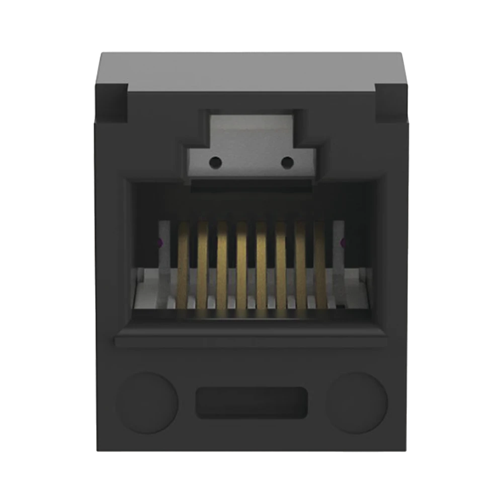 CONECTOR JACK RJ45 ESTILO T, MINI-COM, CATEGORÍA 5E, DE 8 POSICIONES Y 8 CABLES, COLOR NEGRO-Cableado-PANDUIT-Bsai Seguridad & Controles