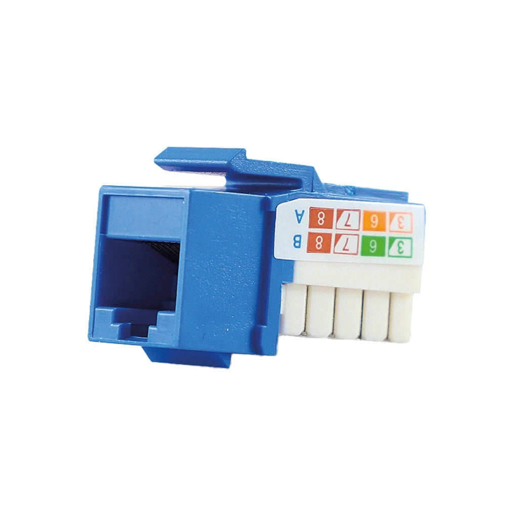 CONECTOR MODULAR JACK KEYSTONE RJ45 ENSON EPRO-JACK6A-BL SERIE PRO, POSICION VERTICAL CAT6A COLOR AZUL COMPATIBLE CON PLACAS ENSON EPRO-FP-Cableado Estructurado-ENSON-Bsai Seguridad & Controles