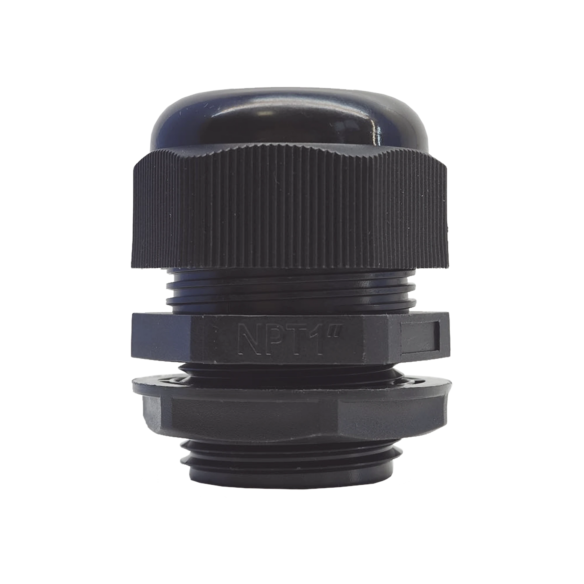 CONECTOR PLÁSTICO NEGRO TIPO GLÁNDULA PARA ROSCA NPT 1"-Racks y Gabinetes-TXPRO-Bsai Seguridad & Controles