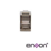 CONECTOR PLUG SRJ45 BLINDADO CAT6 ENSON ENS-SRJ45-CAT6 PARA CABLE UTP BLINDADO PONCHADO TRADICIONAL-Adaptadores-ENSON-Bsai Seguridad & Controles