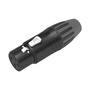 CONECTOR XLR HEMBRA | CARCASA ENCHAPADA EN NEGRO | CONTACTOS ENCHAPADOS EN PLATA |-Audio, Video y Voceo-SEETRONIC-Bsai Seguridad & Controles