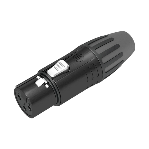 CONECTOR XLR HEMBRA | CARCASA ENCHAPADA EN NEGRO | CONTACTOS ENCHAPADOS EN PLATA |-Audio, Video y Voceo-SEETRONIC-SCMF3-B-Bsai Seguridad & Controles