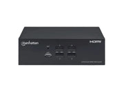 MANHATTAN 153539 - SWITCH KVM HDMI DE 4 PUERTOS PARA DOS MONITORES / CONEXIONES HDMI PARA DOS MONITORES, 4K@30HZ, CONEXIONES USB, CONEXIONES DE AUDIO Y MICRÓFONO DE 3.5 MM, HUB USB 2.0, NEGRO-Extensores 4k / HD-MANHATTAN-Bsai Seguridad & Controles