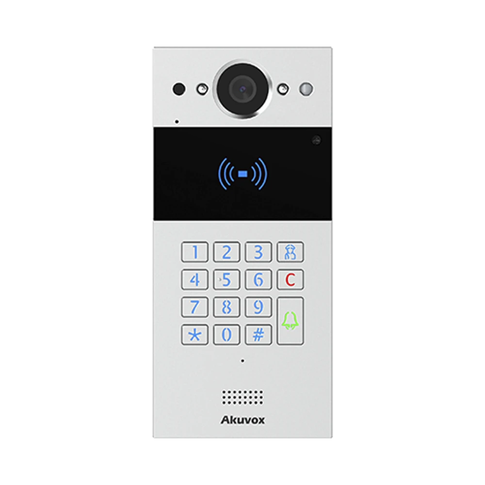VIDEO PORTERO SIP CON TECLADO Y LECTOR DE TARJETAS / NOTIFICACIÓN A APP / NOTIFICACIÓN POR LLAMADA TELEFÓNICA / CONFIGURACIÓN EN LA NUBE-AKUVOX-Bsai Seguridad & Controles