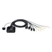 CONMUTADOR KVM CON CABLE HDMI 4K USB DE 2 PUERTOS CON SELECTOR DE PUERTO REMOTO-Audio, Video y Voceo-ATEN-Bsai Seguridad & Controles