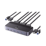 CONMUTADOR KVM HDMI 4K | HDMI 2.0 | 2 ENTRADAS 1 SALIDA | 4 PUERTOS USB 3.0 (3 USB-A *1 USB-C) | SOPORTA 4K@60HZ | HDR | INDICADOR LED | COMPATIBLE WIN, MACOS Y LINUX | CARCASA DE ALUMINIO.-Accesorios Generales-UGREEN-Bsai Seguridad & Controles
