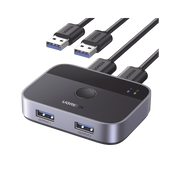 CONMUTADOR USB PARA COMPARTIR 2 PUERTOS USB 3.0 A 2 PC ́S | CAMBIO MEDIANTE BOTÓN | INCLUYE DOS CABLES USB DE 1.5 M | ABS | PERMITE QUE 2 USUARIOS COMPARTAN 2 DISPOSITIVOS PERIFÉRICOS USB 3.0, COMO UNA IMPRESORA, UN ESCÁNER, ETC.-Cables y Conectores-UGREEN-Bsai Seguridad & Controles