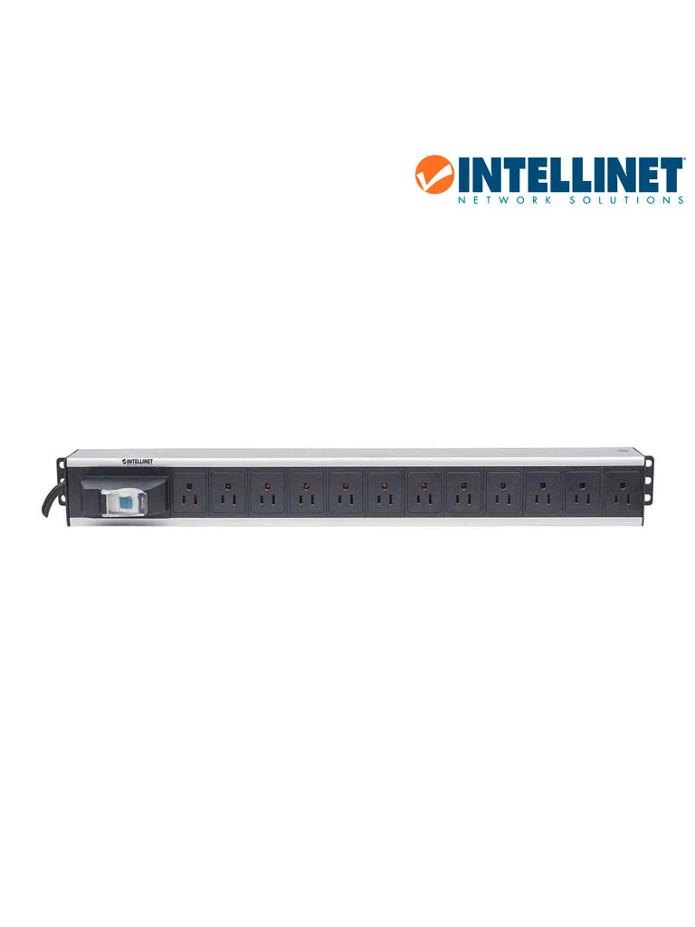 INTELLINET 713955- BARRA PDU / 12 CONT. / GABINETES Y RACKS, / VERTICAL / INTERRUPTOR DOBLE / CONTA CORTOS CIRCUITOS-Barras Multiconectores-INTELLINET-Bsai Seguridad & Controles