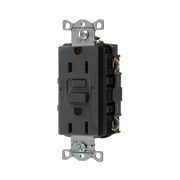 CONTACTO DE AUTO-VERIFICACIÓN GFCI CON INTERRUPTOR DE FALLA A TIERRA DE 15 A 125 V 2 POLOS, 3 HILOS COLOR NEGRO (NEMA 5-15R), GRADO COMERCIAL.-Herramientas-HUBBELL-Bsai Seguridad & Controles