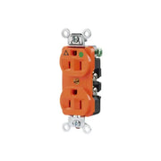 CONTACTO DÚPLEX 15 A 125 V 2 POLOS, 3 HILOS COLOR NARANJA (NEMA 5-15R). GRADO HOSPITAL.-Herramientas-HUBBELL-Bsai Seguridad & Controles