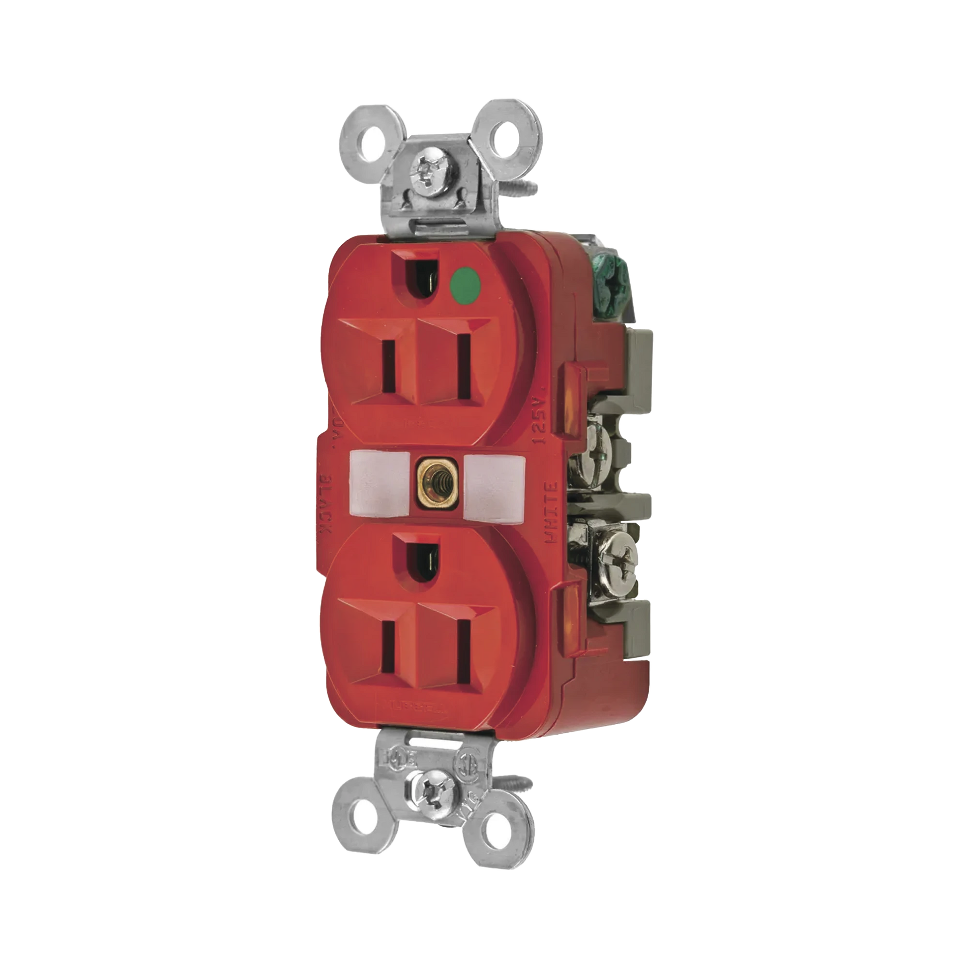 CONTACTO DÚPLEX 15 A, 125 V, 2 POLOS, 3 HILOS, COLOR ROJO (NEMA 5-15R), GRADO HOSPITAL.-Herramientas-HUBBELL-Bsai Seguridad & Controles