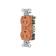 CONTACTO DÚPLEX 15A, 125V, 2 POLOS, 3 HILOS, COLOR NARANJA (NEMA 5-15R). GRADO COMERCIAL.-Herramientas-HUBBELL-Bsai Seguridad & Controles