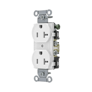 CONTACTO DÚPLEX 20 A, 125 V, 2 POLOS, 3 HILOS, CABLEADO POSTERIOR Y LATERAL, COLOR BLANCO (NEMA 5-20R).-Herramientas-HUBBELL-Bsai Seguridad & Controles