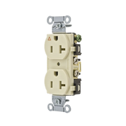 CONTACTO DÚPLEX CONEXIÓN A TIERRA AISLADA/ 20 A 125 V/ 2 POLOS 3 HILOS/ COLOR MARFIL/ NEMA 5- 20R/ GRADO COMERCIAL.-Área Eléctrica-HUBBELL-Bsai Seguridad & Controles