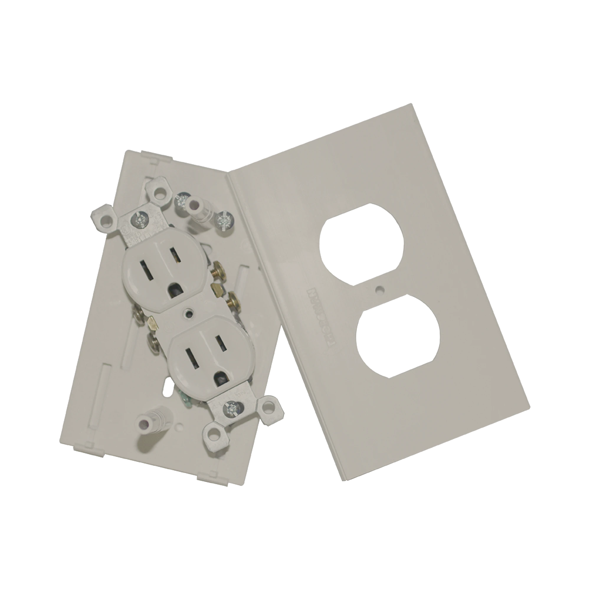 CONTACTO ELÉCTRICO DOBLE, SOPORTE Y TAPA COLOR MARFIL DE PVC AUTO EXTINGUIBLE, PARA CANALETA TEK-100-M (5591-19001)-Canalización-THORSMAN-Bsai Seguridad & Controles