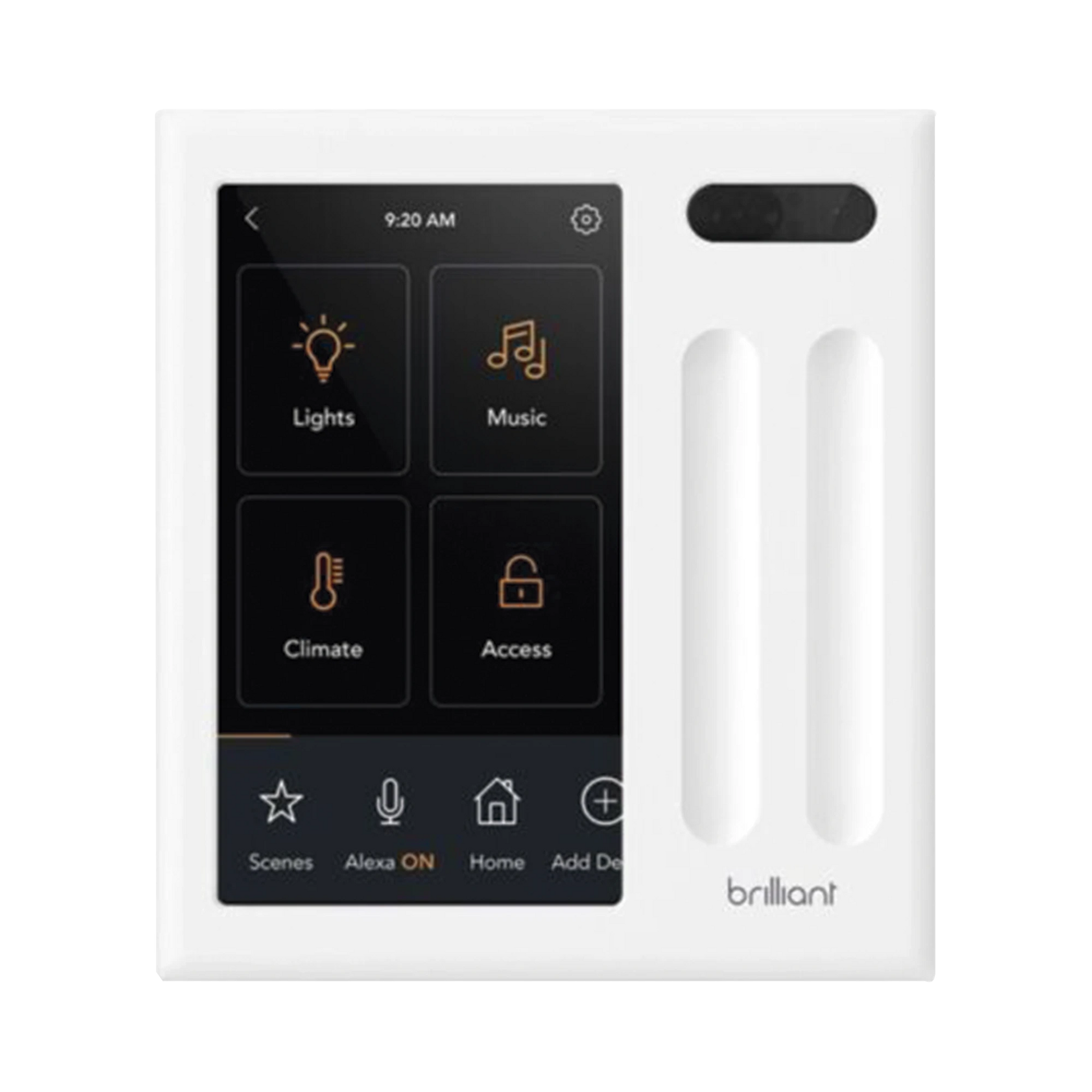 CONTROL TOUCH DESDE SU PANTALLA EN PARED, COMPATIBLE CON 2 CARGAS PARA CONTROLAR ILUMINACIÓN.-Automatización - Casa Inteligente-BRILLIANT-Bsai Seguridad & Controles