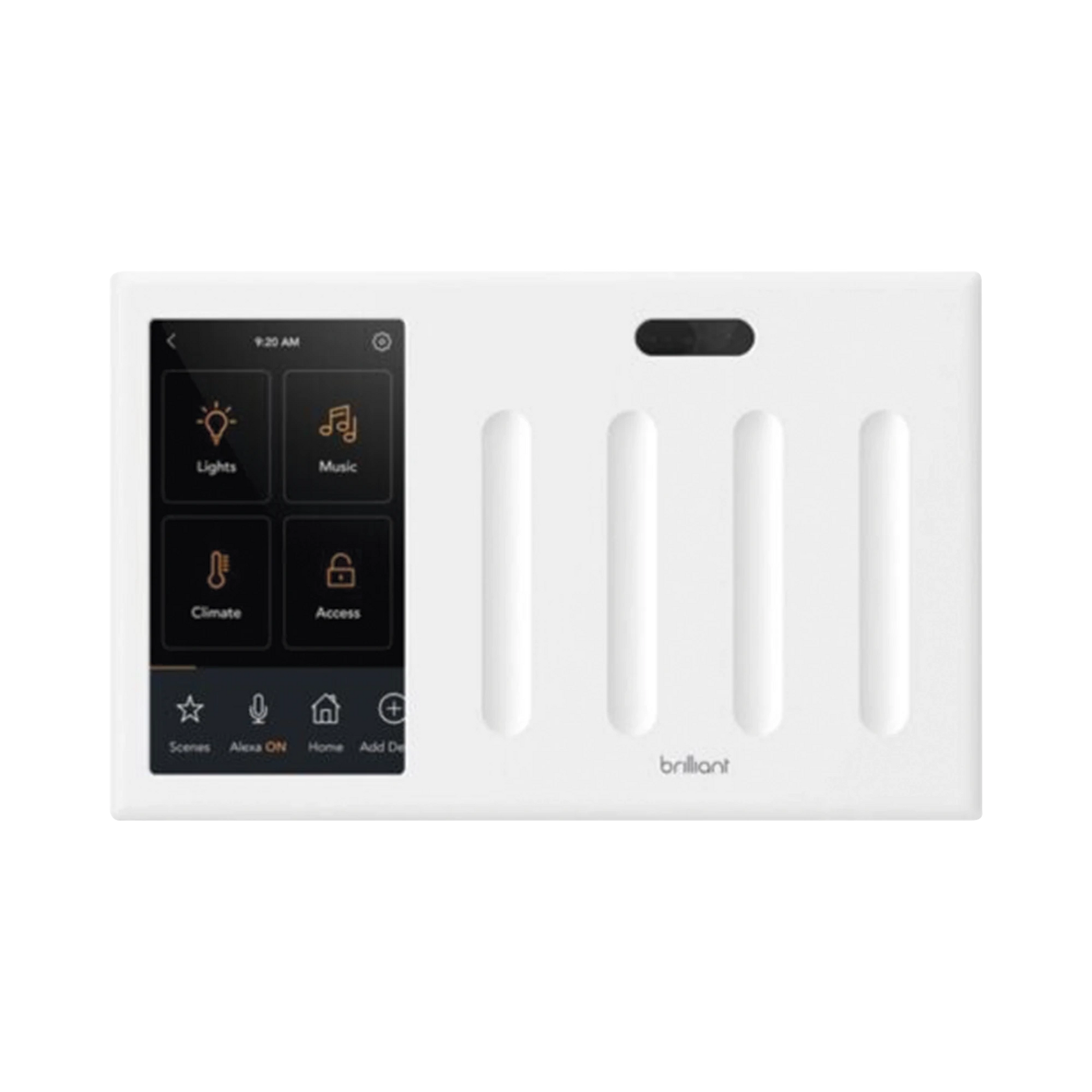 CONTROL TOUCH DESDE SU PANTALLA EN PARED, COMPATIBLE CON 4 CARGAS PARA CONTROLAR ILUMINACIÓN.-Automatización - Casa Inteligente-BRILLIANT-Bsai Seguridad & Controles