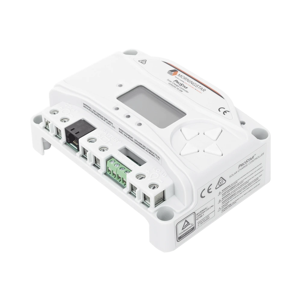 CONTROLADOR DE CARGA Y DESCARGA 12-24 VCD., 15 AMP-Controladores de Carga-MORNINGSTAR-Bsai Seguridad & Controles