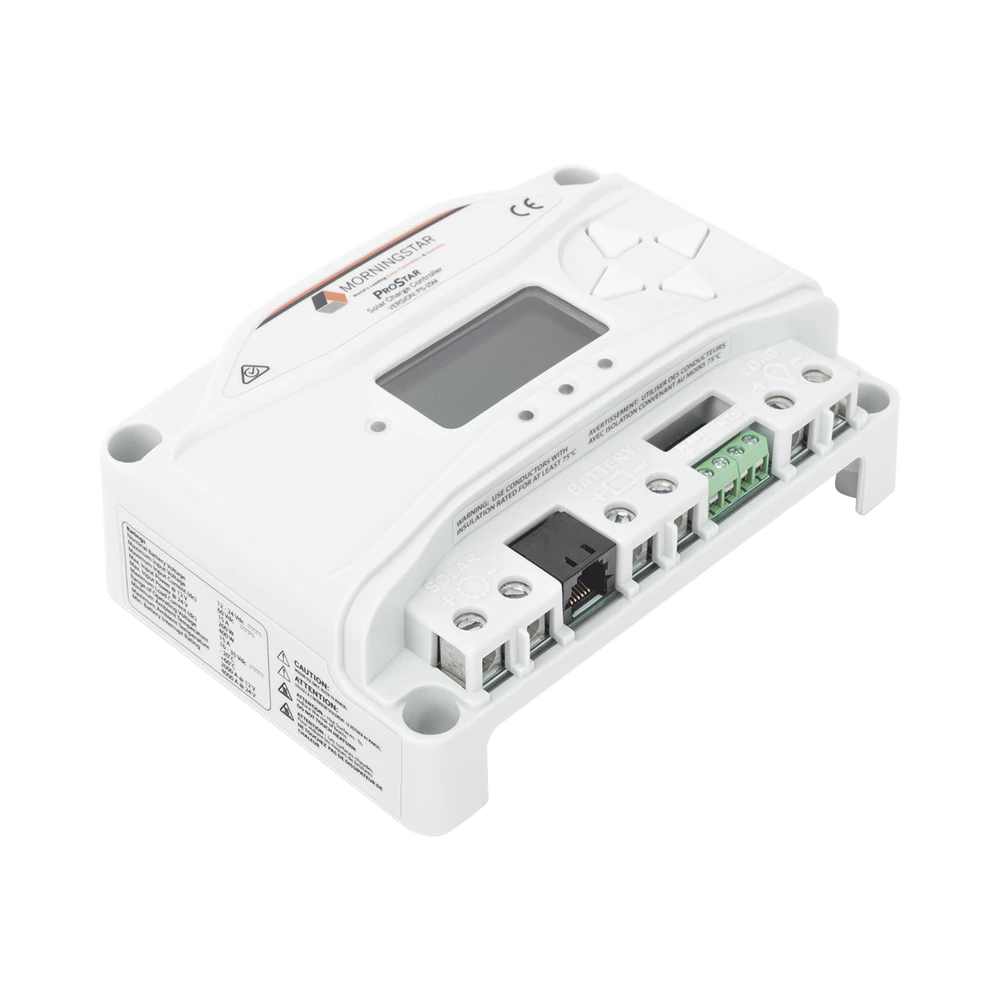 CONTROLADOR DE CARGA Y DESCARGA 12-24 VCD., 15 AMP-Controladores de Carga-MORNINGSTAR-Bsai Seguridad & Controles