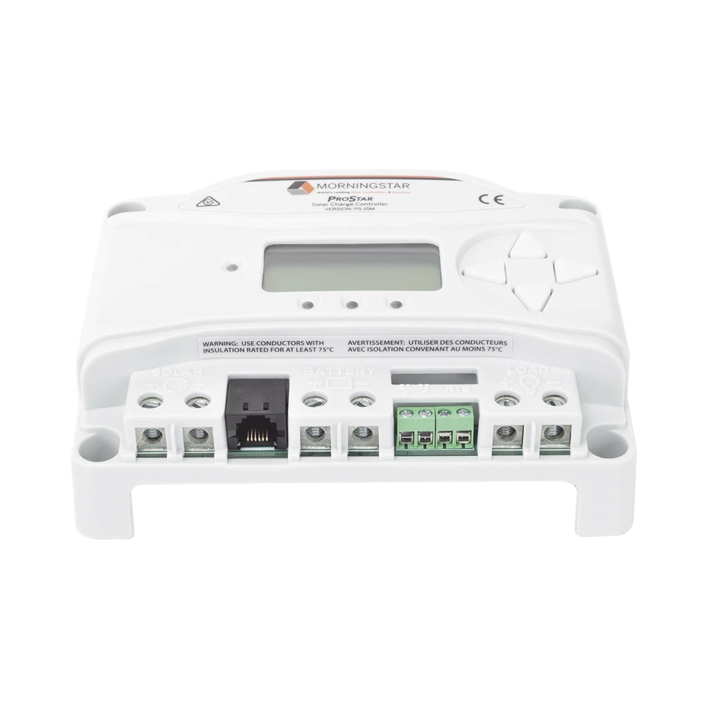CONTROLADOR DE CARGA Y DESCARGA 12-24 VCD., 15 AMP-Controladores de Carga-MORNINGSTAR-Bsai Seguridad & Controles