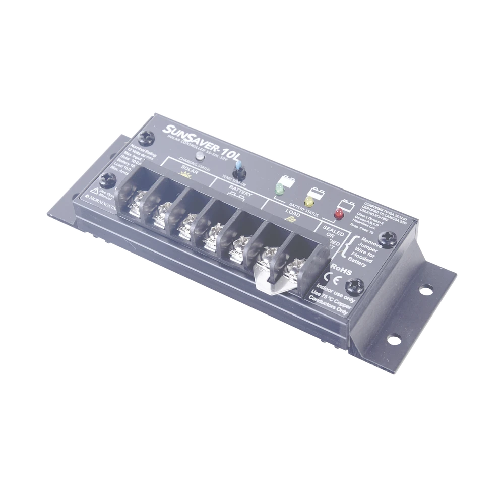 CONTROLADOR DE CARGA Y DESCARGA SUNSAVER, 10 A., 12 VCD-Controladores de Carga-MORNINGSTAR-Bsai Seguridad & Controles