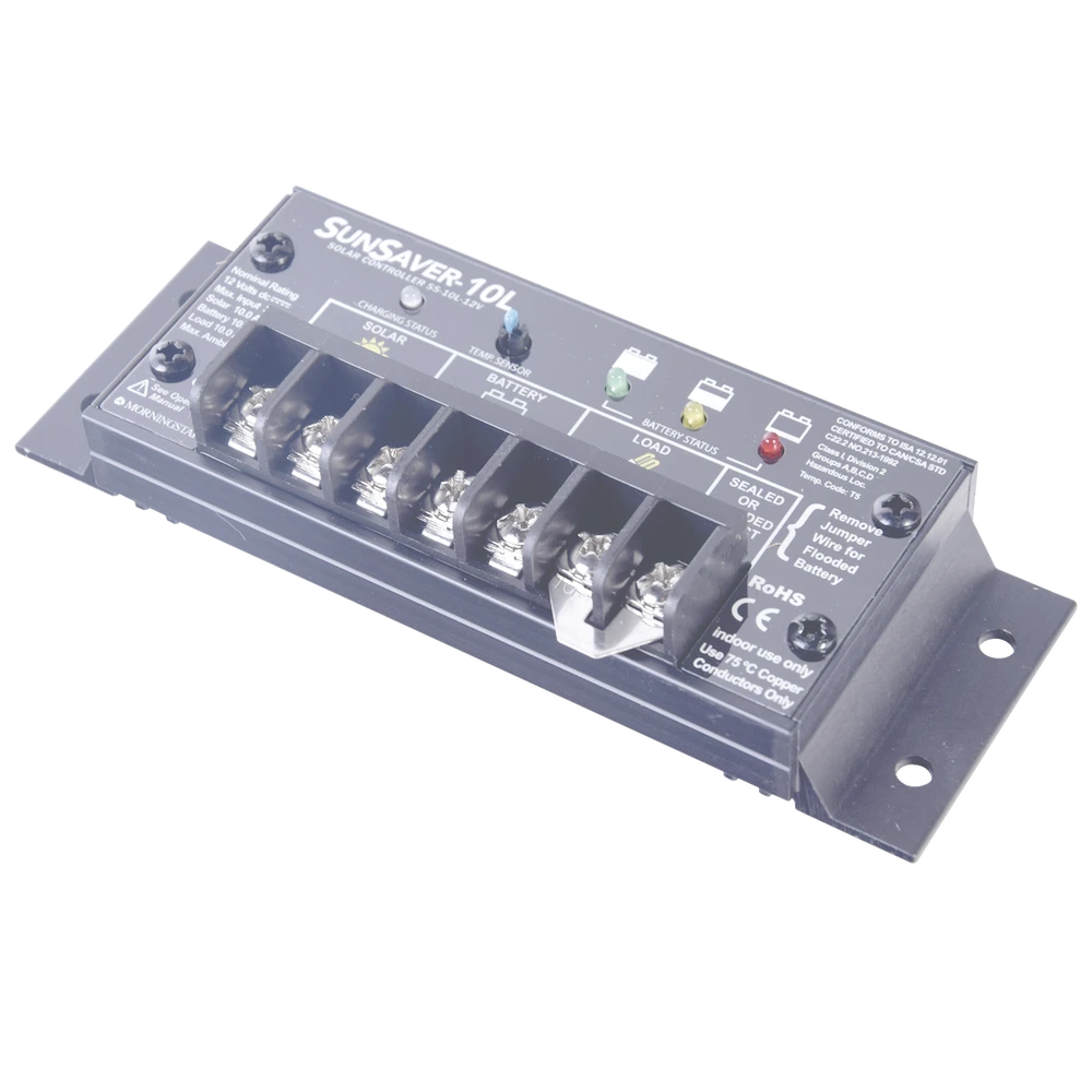 CONTROLADOR DE CARGA Y DESCARGA SUNSAVER, 20 A, 12 VCD-Controladores de Carga-MORNINGSTAR-Bsai Seguridad & Controles