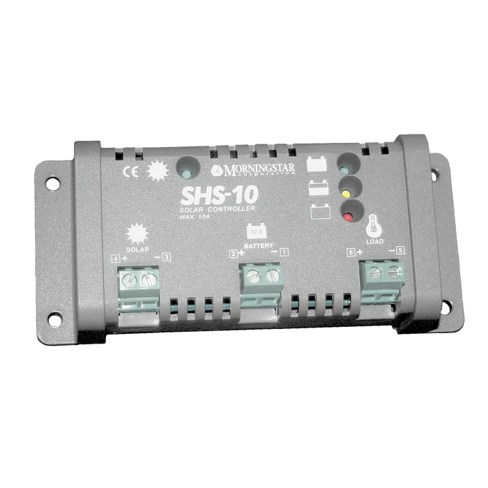 CONTROLADOR SOLAR DE CARGA Y DESCARGA-Controladores de Carga-MORNINGSTAR-SHS-10-Bsai Seguridad & Controles