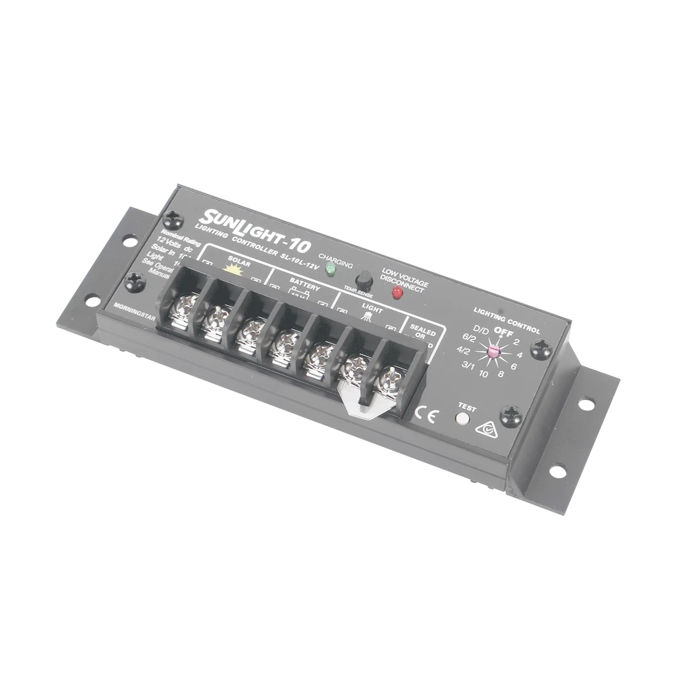 CONTROLADOR SOLAR PARA ILUMINACIÓN DE LUZ MERCURIAL, ESTACIONES DE AUTOBÚS Y SEÑALAMIENTOS 10 A, 12 VCD-Controladores de Carga-MORNINGSTAR-Bsai Seguridad & Controles