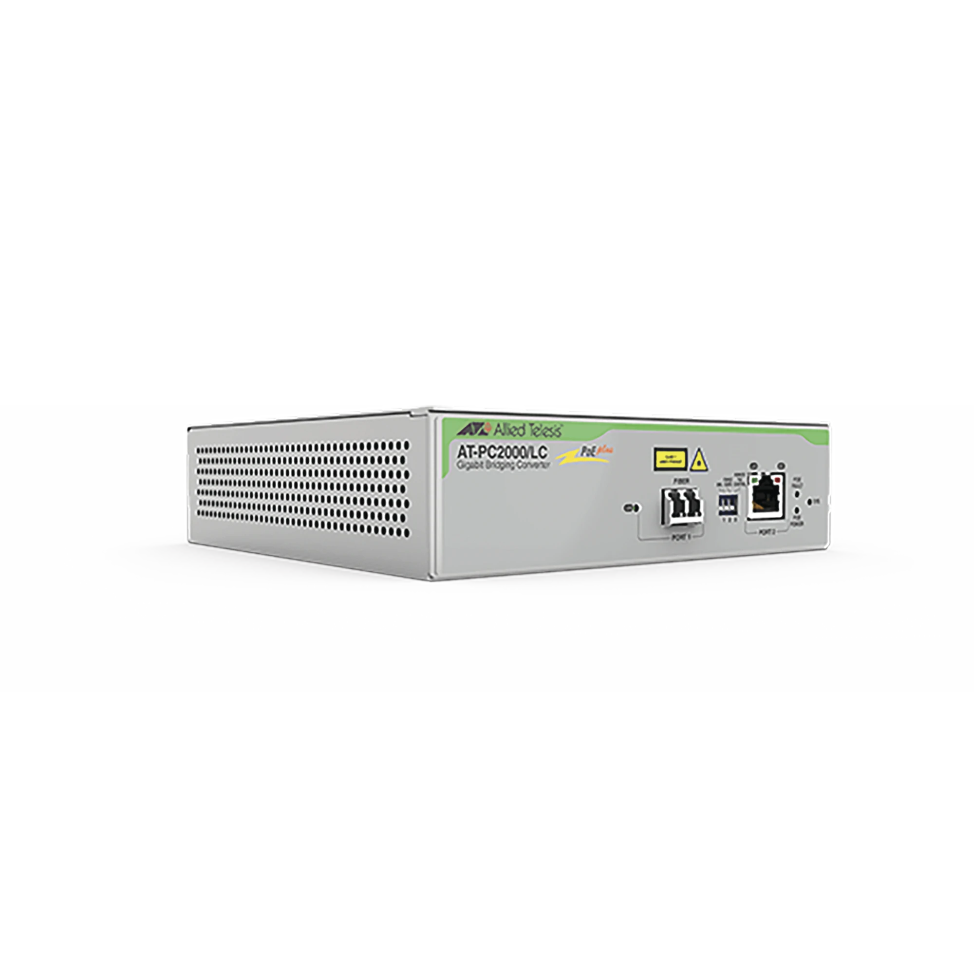 CONVERTIDOR DE MEDIOS GIGABIT ETHERNET POE+ A FIBRA ÓPTICA, CONECTOR LC, MULTIMODO (MMF), DISTANCIA HASTA 550 M-Convertidores de Medios-ALLIED TELESIS-Bsai Seguridad & Controles
