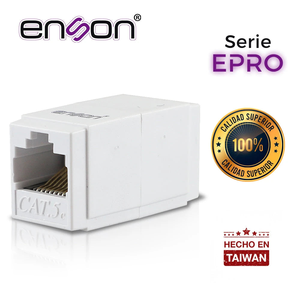 COPLE RJ45 ENSON EPRO-COP5E HEMBRA-HEMBRA CAT5E IDEAL PARA UNIR DE DOS SEGMENTOS DE CABLE UTP YA TERMINADOS-Canalizacion-ENSON-Bsai Seguridad & Controles