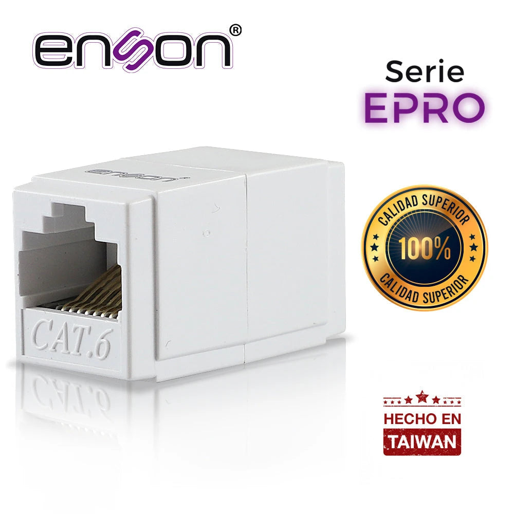 COPLE RJ45 ENSON EPRO-COP6 HEMBRA-HEMBRA CAT6 IDEAL PARA UNIR DE DOS SEGMENTOS DE CABLE UTP YA TERMINADOS-Canalizacion-ENSON-Bsai Seguridad & Controles
