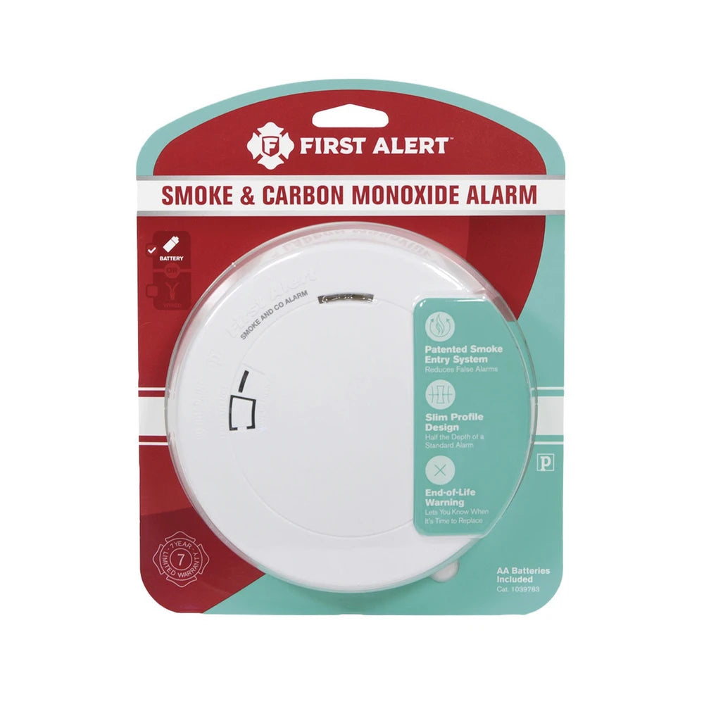 DETECTOR COMBO DE HUMO/CO, AUTÓNOMO, NO REQUIERE PANEL, DISEÑO ULTRA DELGADO, NO REQUIERE CABLEADO-Detectores de Incendio y Gases-FIRST ALERT-Bsai Seguridad & Controles