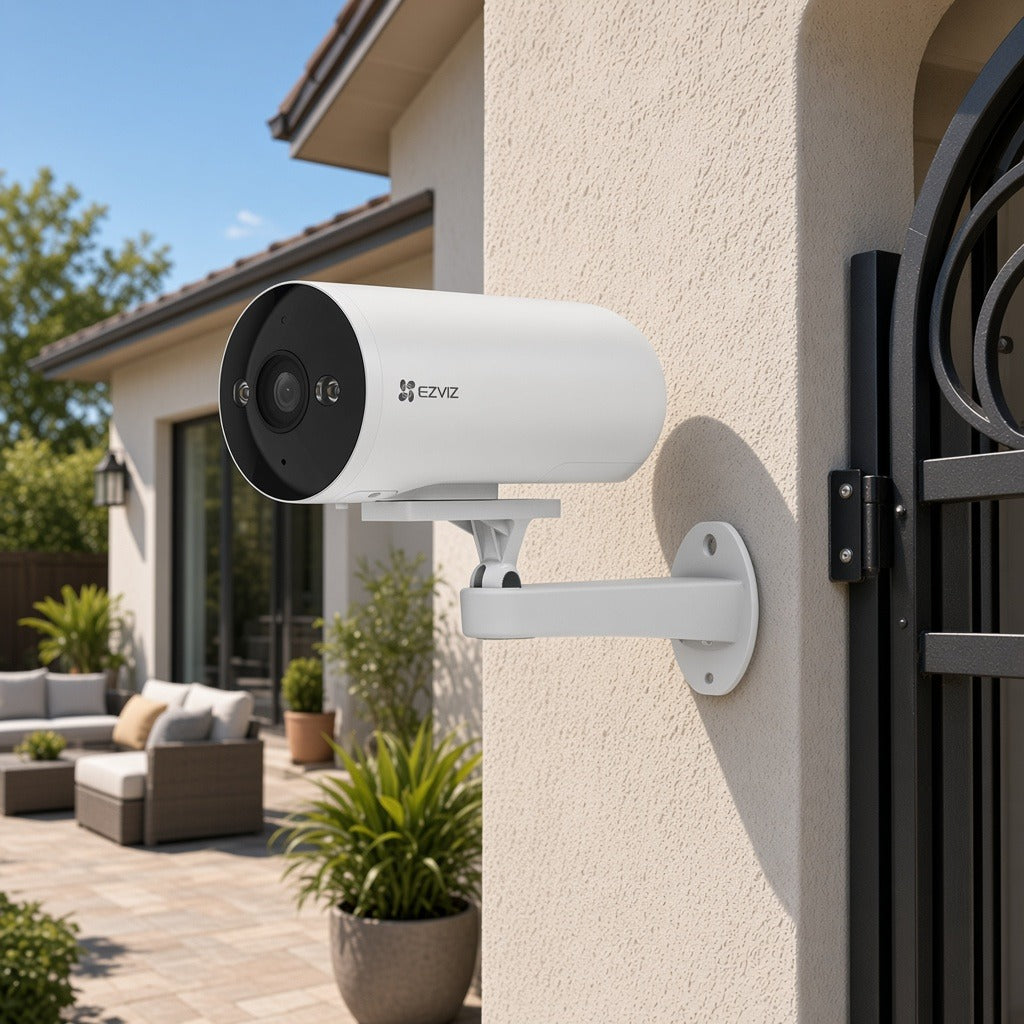 CÁMARA BALA IP / 3 MEGAPIXEL (2K) / COLOR NIGHT VISION 20 M (65.6 FT) / IR 30 M (98.4 FT) / AI DETECCIÓN HUMANA Y VEHÍCULOS / POE / IP67 / AUDIO BIDIRECCIONAL / LUZ Y SIRENA [CS-H5/3MP/POE] instalado
