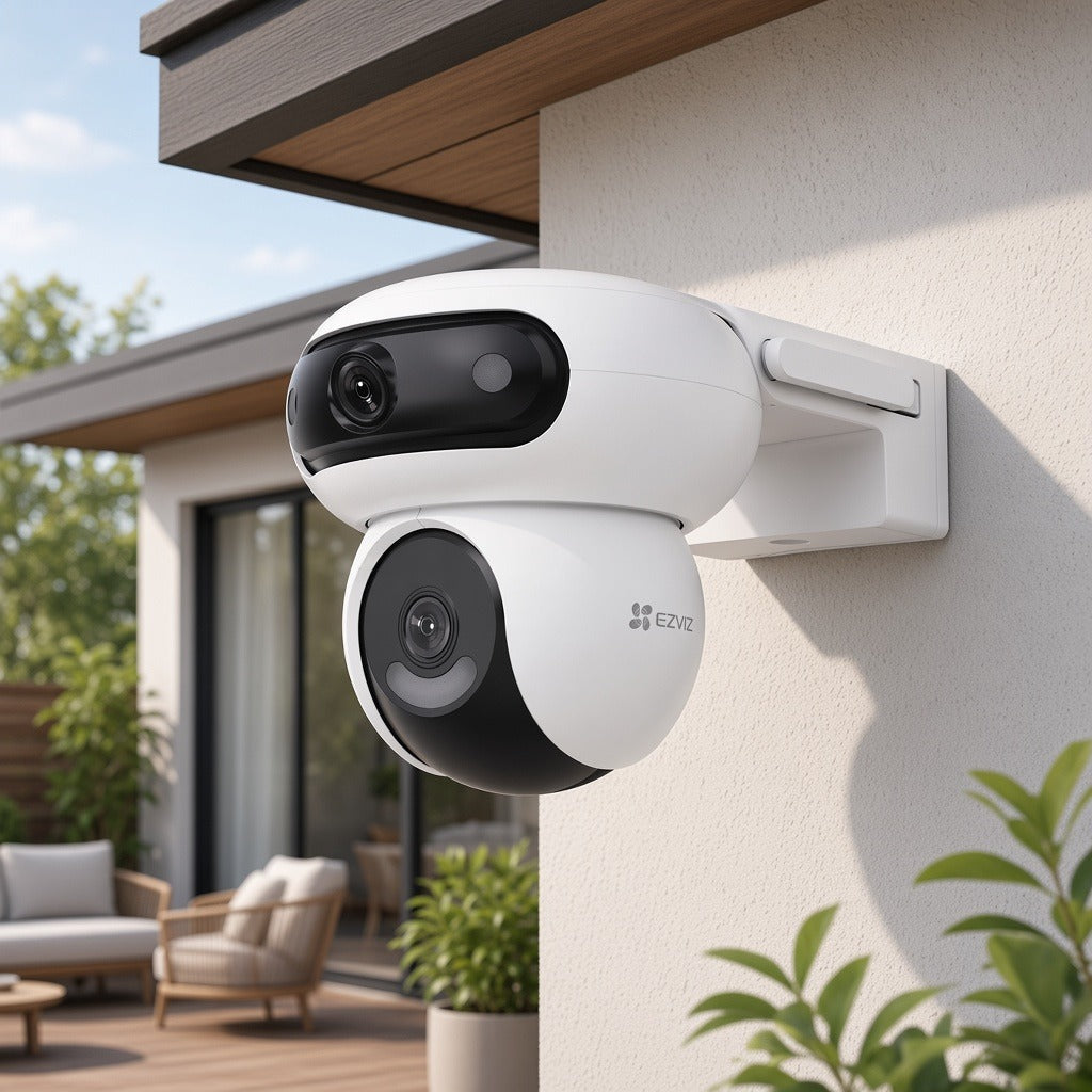 CÁMARA IP DOBLE PT / 8 MEGAPIXEL / COLOR NOCTURNA 40 M (131.2 FT) / WI-FI / IP65 [CS-H90] instalado