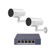 KIT DE CÁMARAS POE PARA USO EN EXTERIOR / POE ESTANDAR AF / 2 PIEZAS CS-H5/3MP/ 1 PIEZA DE SWITCH DS-3E1505P-EI/M / VISION NOCTURNA A COLOR / IP67 / AUDIO BIDIRECCIONAL / LUZ Y SIRENA / 4 PUERTOS 1000 MBPS POE+ / 1 PUERTO 1000 MBPS UPLINK-Kits- Sistemas Completos-EZVIZ-Bsai Seguridad & Controles