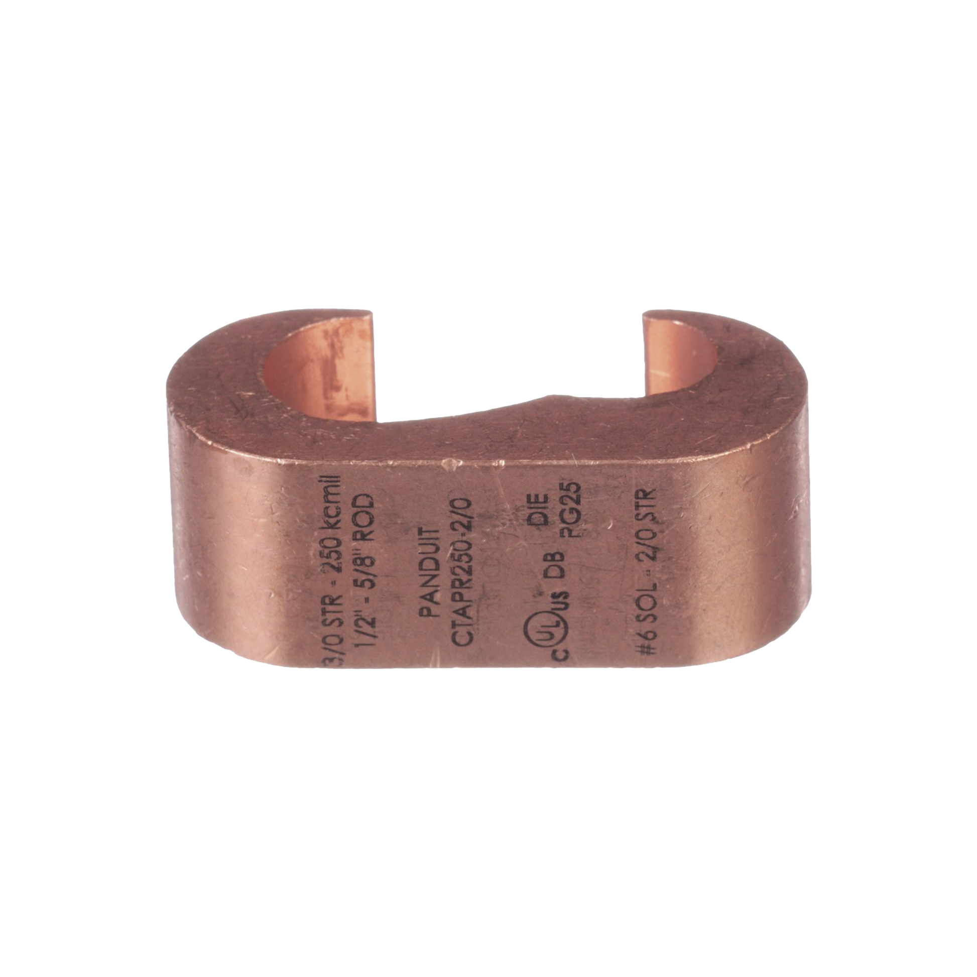 CONECTOR DE COMPRESIÓN A TIERRA DE COBRE PANDUIT CTAPR2/0-2-L, 1PZ-Ferreteria-PANDUIT-Bsai Seguridad & Controles