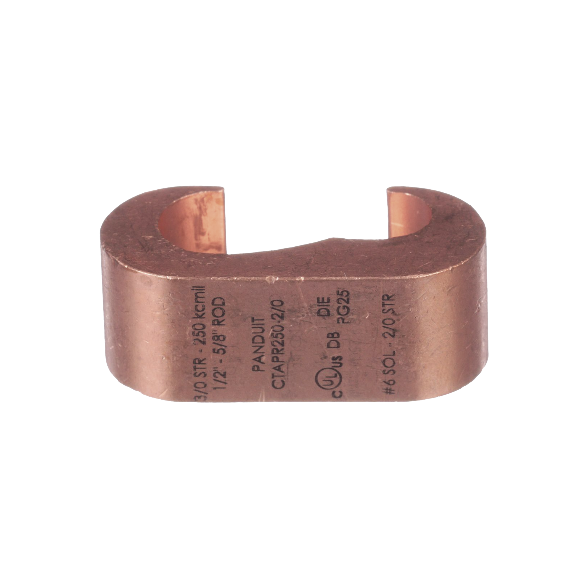 CONECTOR DE COMPRESIÓN A TIERRA DE COBRE PANDUIT CTAPR2/0-2-L, 1PZ-Ferreteria-PANDUIT-Bsai Seguridad & Controles