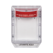 CUBIERTA PROTECTORA DE POLICARBONATO SERIE STOPPER II® , CON BOCINA, SIN ESPACIADOR, MONTAJE EMPOTRADO, ETIQUETA EN ESPAÑOL-Dispositivos Convencionales-STI-Bsai Seguridad & Controles