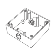 CAJA CUADRA DE 3/4" A PRUEBA DE INTEMPERIE/ CUENTA CON 2 SALIDAS.-Canalización-RAWELT-Bsai Seguridad & Controles